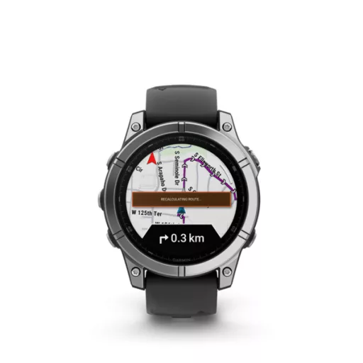 Garmin fenix E 47mm acél, fekete szilikon szíjjal (ED) Okosóra
