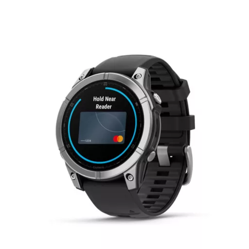 Garmin fenix E 47mm acél, fekete szilikon szíjjal (ED) Okosóra