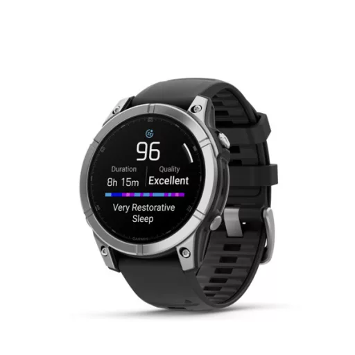 Garmin fenix E 47mm acél, fekete szilikon szíjjal (ED) Okosóra