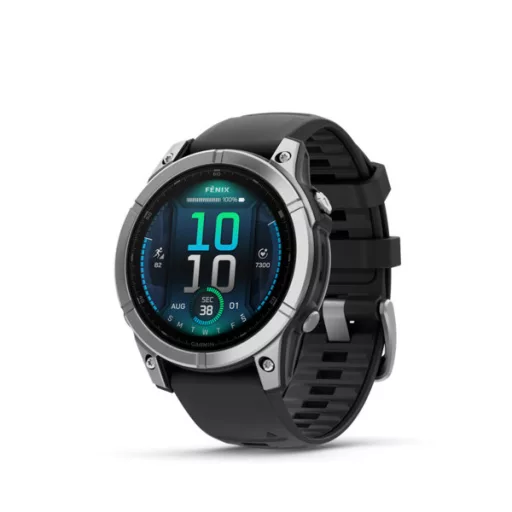 Garmin fenix E 47mm acél, fekete szilikon szíjjal (ED) Okosóra