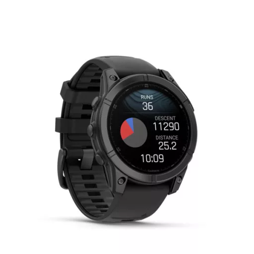 Garmin fenix E 47mm sötétszürke acél, fekete szilikon szíjjal (ED) Okosóra