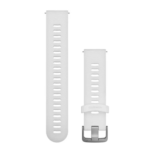 Óraszíj Garmin 20 mm fehér szilikon, rozsdamentes csat (Quick Release) Forerunner 245 Okosórához