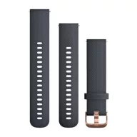   Óraszíj Garmin 20 mm gránitkék szilikon, Rose Gold csat (Quick Release) Okosórához