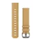 Óraszíj Garmin 20 mm mustársárga bőr, szürke csat (szarvasbőr) (Quick Release) Vivomove HR Okosórához