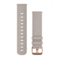   Óraszíj Garmin 20 mm szürke bőr, Rose Gold csat (szarvasbőr) (Quick Release) Vivomove HR Okosórához