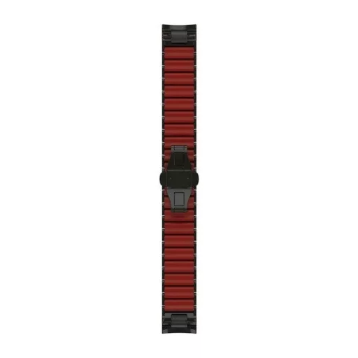 Óraszíj Garmin 22 mm hibrid titánium DLC bevonat/vörös (QuickFit) MARQ Okosórához