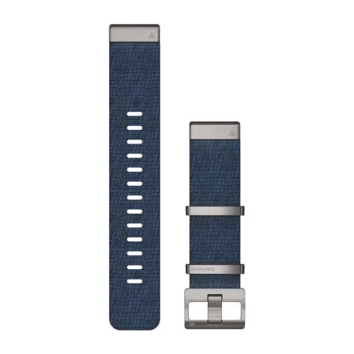 Óraszíj Garmin 22 mm indigókék nylon, ezüst csat (Jacquard szövet) (QuickFit) MARQ Okosórához