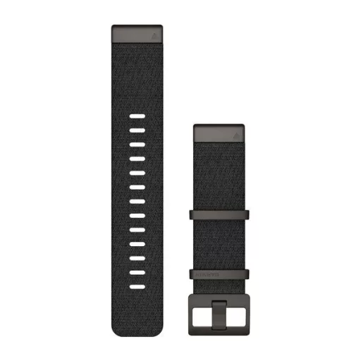 Óraszíj Garmin 22 mm fekete nylon, szürke csat (QuickFit) MARQ Okosórához