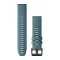 Óraszíj Garmin 22 mm tópart kék szilikon, fekete csat (QuickFit) Fenix 6 Okosórához
