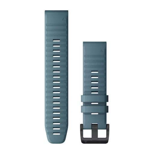 Óraszíj Garmin 22 mm tópart kék szilikon, fekete csat (QuickFit) Fenix 6 Okosórához