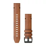   Óraszíj Garmin 22 mm gesztenye bőr, fekete csat (QuickFit) Fenix 6 Okosórához