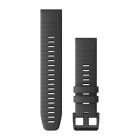 Óraszíj Garmin 22 mm palaszürke szilikon, fekete csat (QuickFit) fenix 6 solar Okosórához