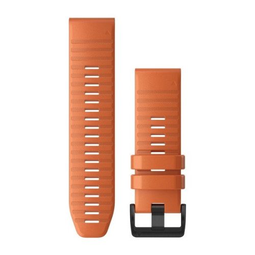 Óraszíj Garmin 26 mm narancssárga szilikon, fekete csat (QuickFit) Fenix 6X Okosórához