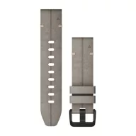   Óraszíj Garmin 20 mm palaszürke velúr bőr, fekete csat (QuickFit) Fenix 6S Okosórához