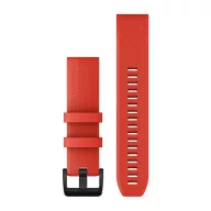   Óraszíj Garmin 22 mm lézer vörös szilikon, fekete rozsdamentes csat (QuickFit) Approach S62 Okosórához