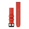 Óraszíj Garmin 22 mm lézer vörös szilikon, fekete rozsdamentes csat (QuickFit) Approach S62 Okosórához