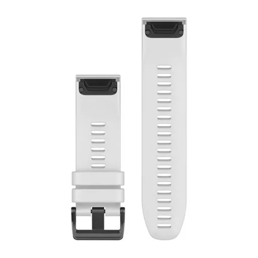 Óraszíj Garmin 26 mm fehér szilikon, fekete csat (QuickFit) Fenix 6X, 3részes Okosórához