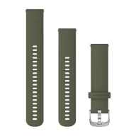   Óraszíj Garmin 20 mm mohazöld szilikon, ezüst csat (Quick Release) Vivomove 3 Okosórához