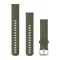 Óraszíj Garmin 20 mm mohazöld szilikon, ezüst csat (Quick Release) Vivomove 3 Okosórához