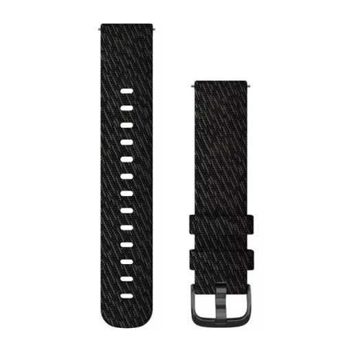 Óraszíj Garmin 20 mm fekete nylon, szürke csat (Quick Release) Vivomove 3 Okosórához
