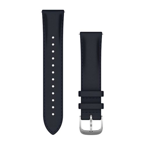 Óraszíj Garmin 20 mm sötétkék bőr, ezüst csat (Quick Release) Vivomove 3 125-190 mm Okosórához