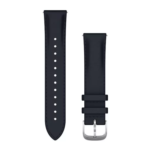 Óraszíj Garmin 20 mm sötétkék bőr, ezüst csat (Quick Release) Vivomove 3 125-190 mm Okosórához