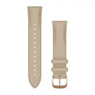   Óraszíj Garmin 20 mm világos homok bőr, 18K RoseGold PVD csat (Quick Release) Vivomove 3 Okosórához