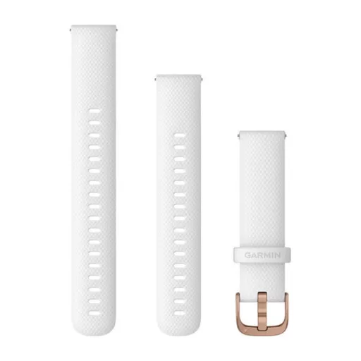 Óraszíj Garmin 18 mm fehér szilikon, Rose Gold csat (Quick Release) Venu 2S 110-195 mm Okosórához
