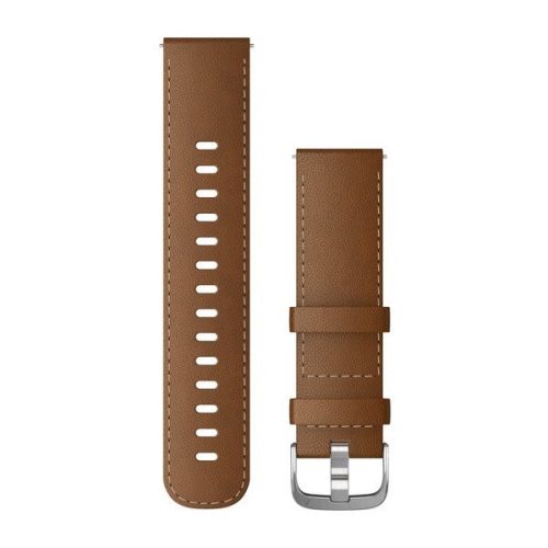 Óraszíj Garmin 22 mm barna bőr, ezüst csat (Italian Leather) (Quick Release) Vívoactive 4 130-200 mm Okosórához