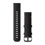   Óraszíj Garmin 22 mm fekete bőr, szürke csat (Quick Release) Vívoactive 4 130-200 mm Okosórához