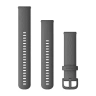   Óraszíj Garmin 20 mm árnyékszürke szilikon, szürke csat (Quick Release) Okosórához