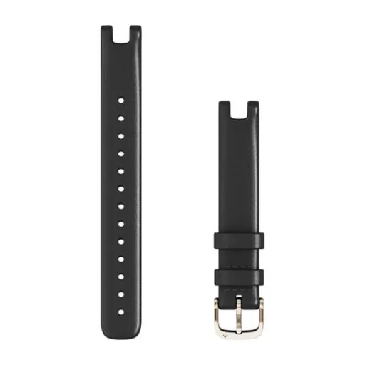 Óraszíj Garmin Lily 14 mm fekete olasz bőr, krémarany csat Lily (110-175mm) Okosórához