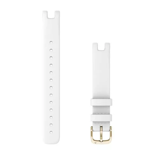 Óraszíj Garmin Lily 14 mm fehér olasz bőr, arany csat Lily (110-175mm) Okosórához