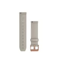   Óraszíj Garmin 20 mm világos homokkő szilikon, Rose Gold csat (Quick Release) Okosórához