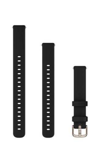 Óraszíj Garmin Lily 2 14mm szilikon, fekete, krémarany csattal (110-175mm) Okosórához