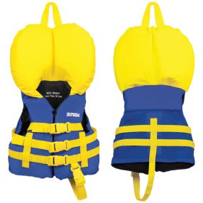   Dziecięca kamizelka ratunkowa Airhead z niebieskim i żółtym kołnierzem 0-13 kg
