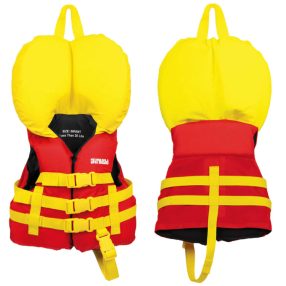   Dziecięca kamizelka ratunkowa Airhead z czerwonym i żółtym kołnierzem 0-13 kg