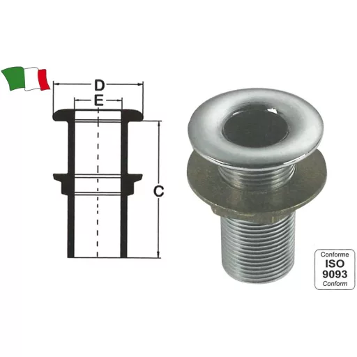 Rura wylotowa przez obudowę stalową 1 1/2 cala