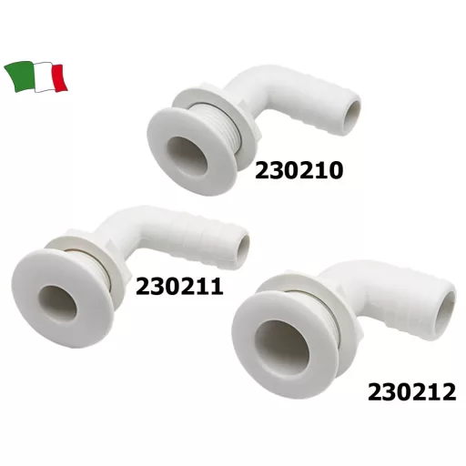Rura wylotowa przez obudowę, 90 stopni, plastikowa, 20 mm