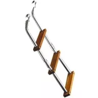 Drabinka do łodzi 4 stopnie metal teak 90x23 cm