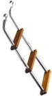 Drabinka do łodzi 4 stopnie metal teak 90x23 cm