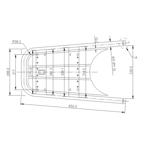 Platforma drewno - stal nierdzewna 650 mm
