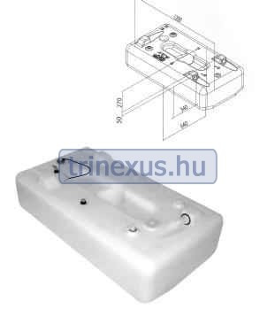 Zamontowany zbiornik paliwa 90 l płaski 78x76,5x20,5