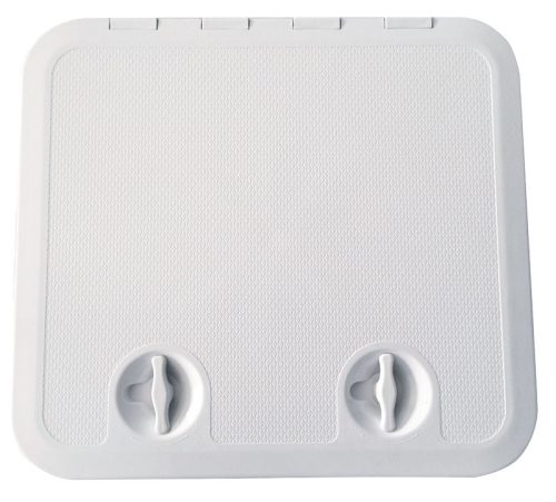 Pokrywa schowka z podwójnym zamkiem, biały ABS, 460 x 510 mm,