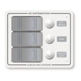 Kapcsolótábla vízálló 3 egységes leddel fehér EVA