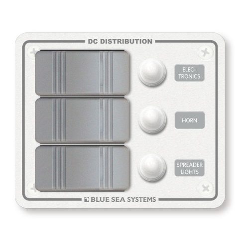 Kapcsolótábla vízálló 3 egységes leddel fehér EVA