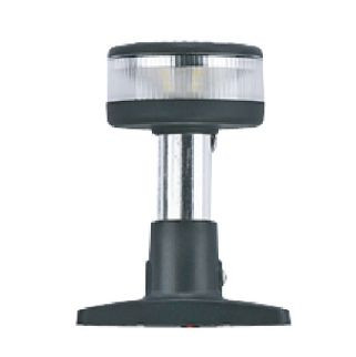 Biały okrąg z 6 diodami LED, podstawa, w czarnej obudowie