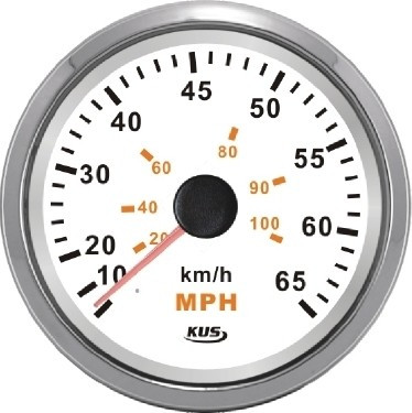 Prędkościomierz KUS 35 MPH stal nierdzewna-biały