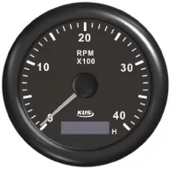 Licznik obrotów i godzin pracy KUS 4000 rpm, czarny