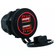 Ładowarka USB LED czerwona 12/24 V - 3,1 A